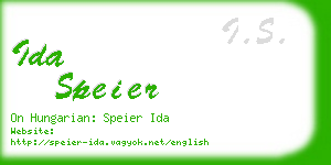 ida speier business card